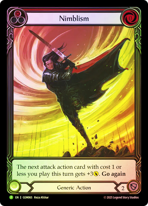 Nimblism (Red) (GEM Pack) (Extended Art)
GEM Pack
Single
Flesh and Blood