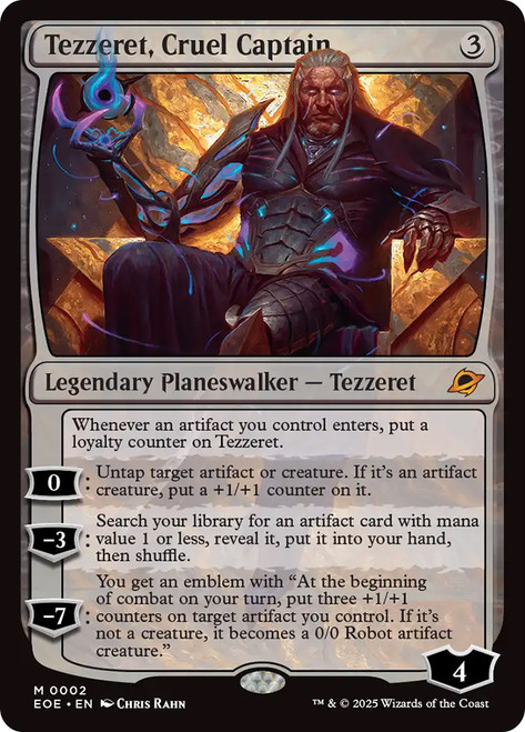 Tezzeret, Cruel Captain\nEdge of Eternities\nSingle\nMagic The Gathering