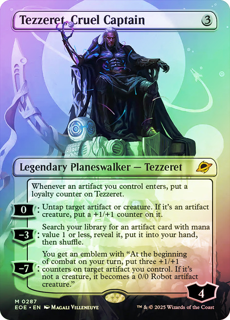 Tezzeret, Cruel Captain (Borderless)\nEdge of Eternities - Variants\nSingle\nMagic The Gathering