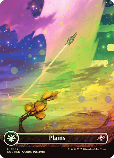 Plains (#367) (Borderless) (Galaxy Foil)\nEdge of Eternities - Alternate Foil\nSingle\nMagic The Gathering