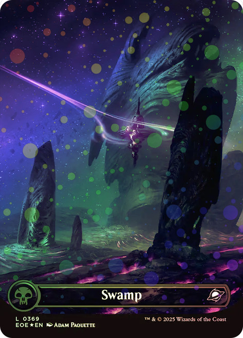 Swamp (#369) (Borderless) (Galaxy Foil)\nEdge of Eternities - Alternate Foil\nSingle\nMagic The Gathering