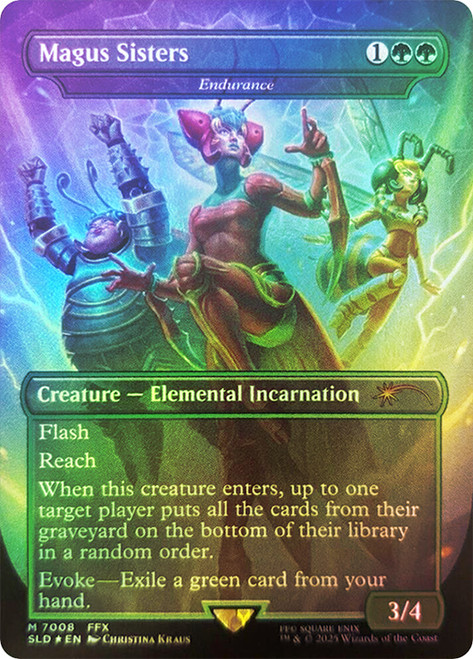 Endurance (Magus Sisters) (FINAL FANTASY) (Secret Lair) (Borderless)\nPromo: General\nSingle\nMagic The Gathering