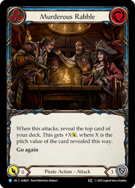 Murderous Rabble (CC Tag)
Armory Deck: Gravy Bones
Single
Flesh and Blood