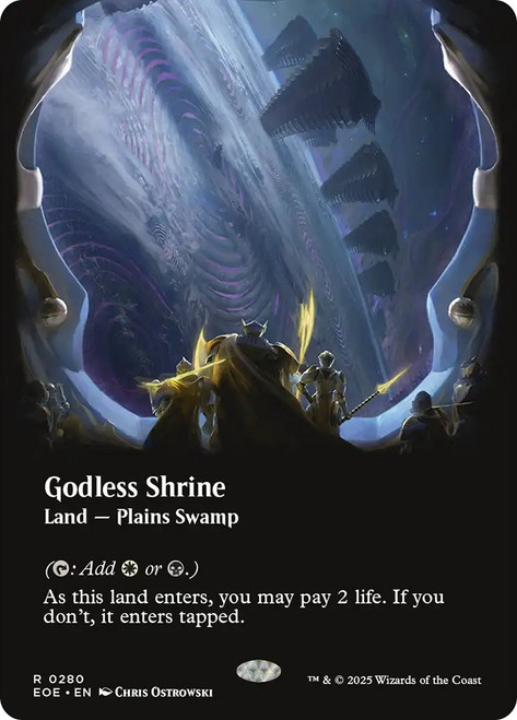 Godless Shrine (Borderless)\nEdge of Eternities - Variants\nSingle\nMagic The Gathering