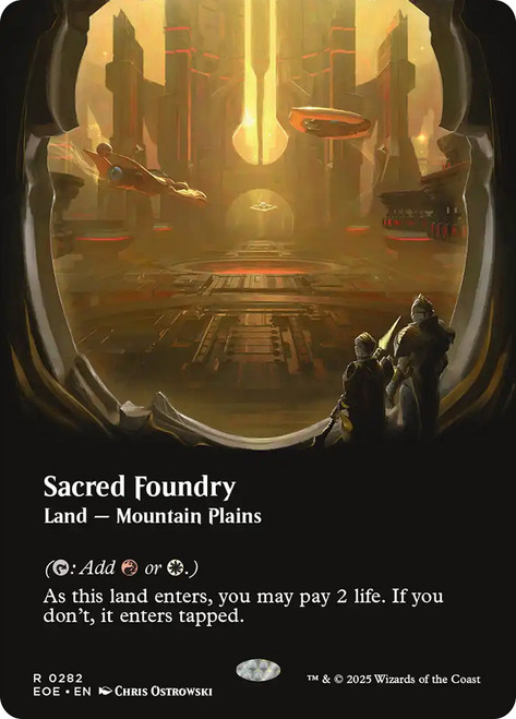 Sacred Foundry (Borderless)\nEdge of Eternities - Variants\nSingle\nMagic The Gathering