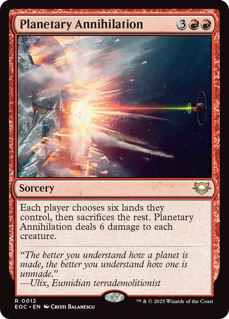 Planetary Annihilation\nEdge of Eternities Commander\nSingle\nMagic The Gathering