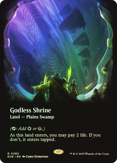Godless Shrine (Borderless)\nEdge of Eternities - Variants\nSingle\nMagic The Gathering