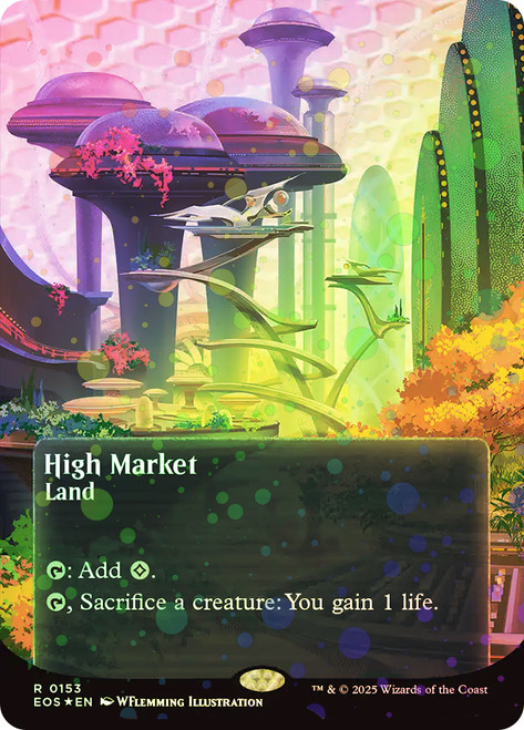 High Market (#153) (Borderless) (Galaxy Foil)\nStellar Sights - Alternate Foil\nSingle\nMagic The Gathering