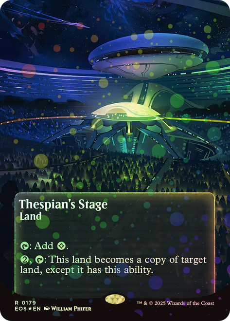 Thespian's Stage (#179) (Borderless) (Galaxy Foil)\nStellar Sights - Alternate Foil\nSingle\nMagic The Gathering