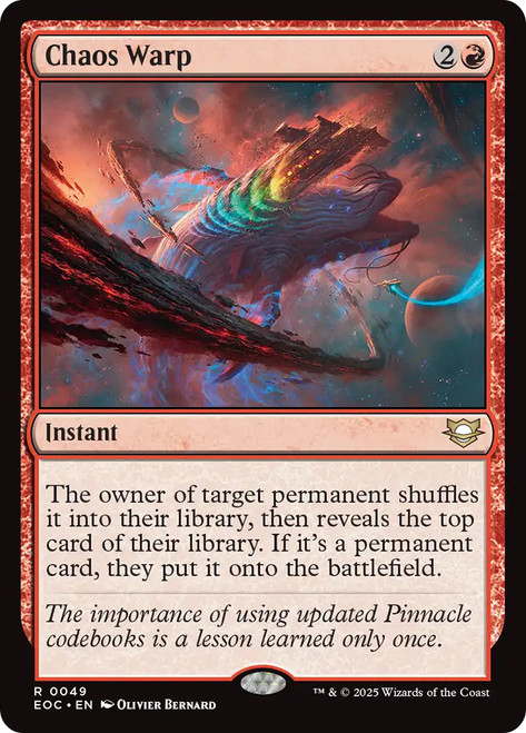 Chaos Warp\nEdge of Eternities Commander\nSingle\nMagic The Gathering