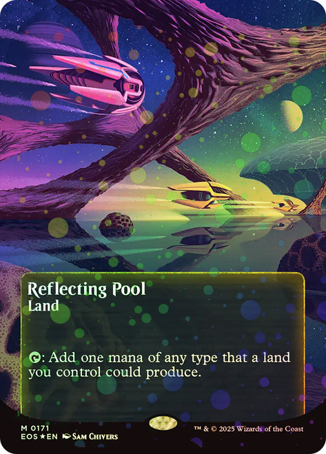 Reflecting Pool (#171) (Borderless) (Galaxy Foil)\nStellar Sights - Alternate Foil\nSingle\nMagic The Gathering