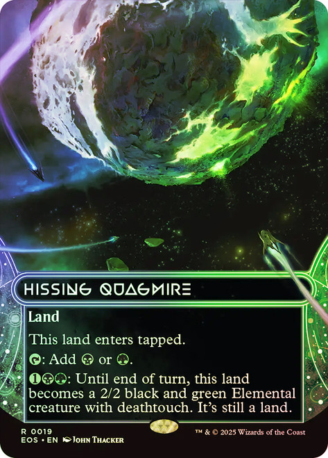 Hissing Quagmire (#019) (Borderless)\nStellar Sights\nSingle\nMagic The Gathering