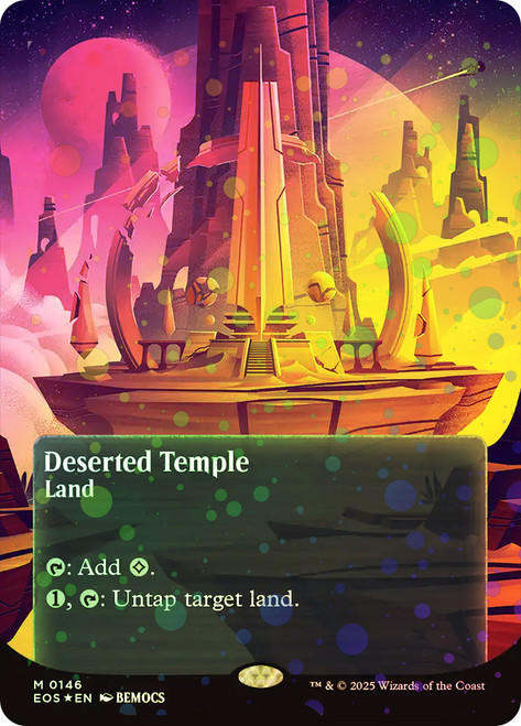 Deserted Temple (#146) (Borderless) (Galaxy Foil)\nStellar Sights - Alternate Foil\nSingle\nMagic The Gathering