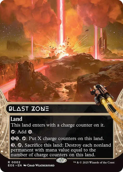 Blast Zone (#002) (Borderless)\nStellar Sights\nSingle\nMagic The Gathering