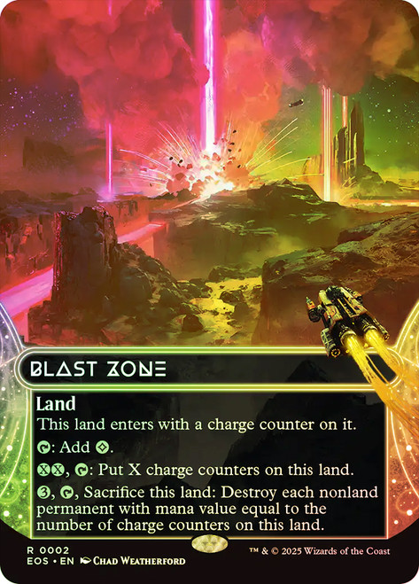 Blast Zone (#002) (Borderless)\nStellar Sights\nSingle\nMagic The Gathering