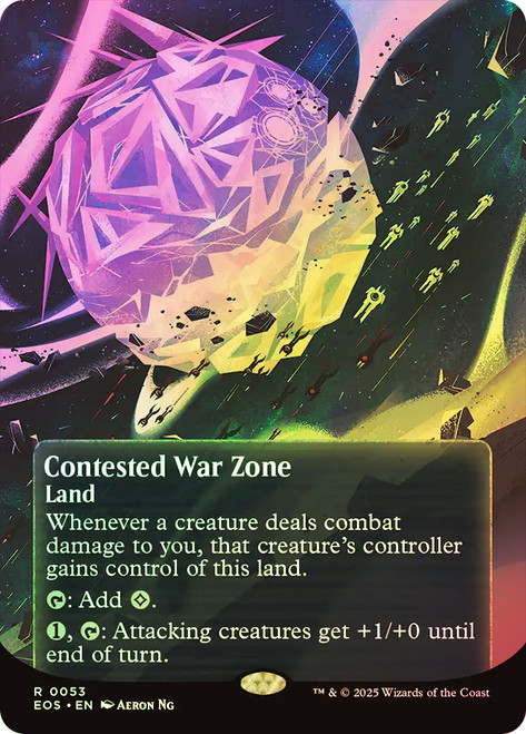 Contested War Zone (#053) (Borderless)\nStellar Sights\nSingle\nMagic The Gathering