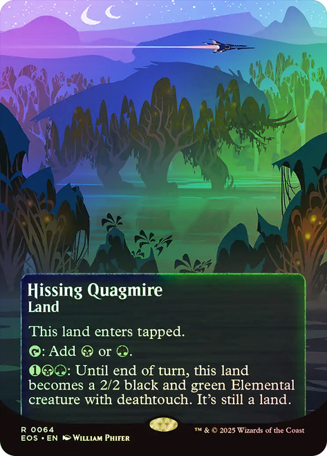Hissing Quagmire (#064) (Borderless)\nStellar Sights\nSingle\nMagic The Gathering