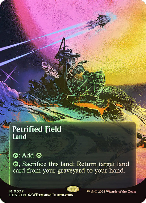 Petrified Field (#077) (Borderless)\nStellar Sights\nSingle\nMagic The Gathering