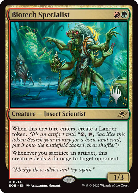 Biotech Specialist (Promo Pack) (Edge of Eternities)\nPromo: Planeswalker Stamped\nSingle\nMagic The Gathering