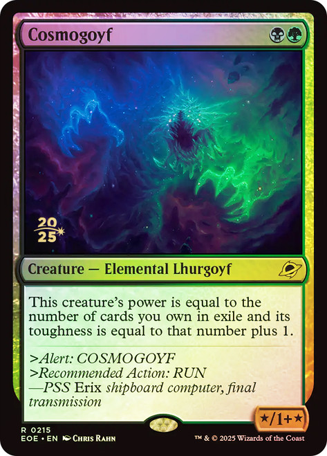 Cosmogoyf (Prerelease) (Edge of Eternities)\nPromo: Date Stamped\nSingle\nMagic The Gathering