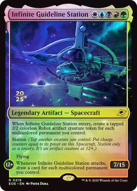 Infinite Guideline Station (Prerelease) (Edge of Eternities)\nPromo: Date Stamped\nSingle\nMagic The Gathering