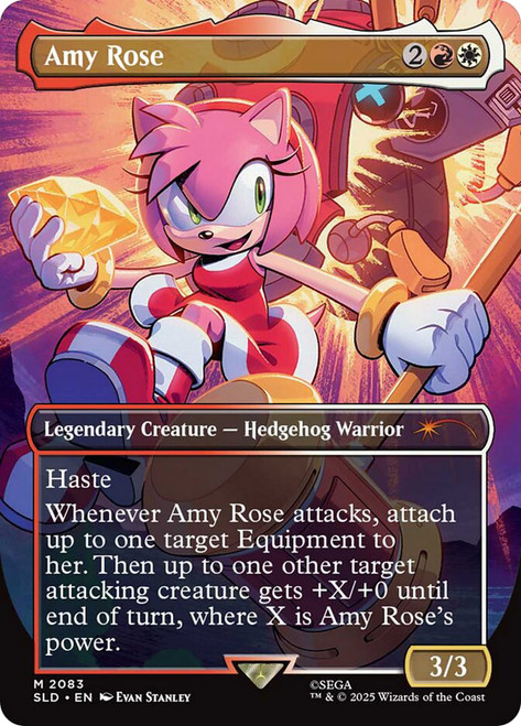 Amy Rose (Sonic the Hedgehog) (Secret Lair) (Borderless)\nPromo: General\nSingle\nMagic The Gathering