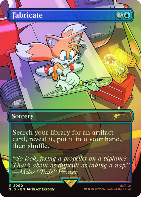 Fabricate (Sonic the Hedgehog) (Secret Lair) (#2090) (Borderless)\nPromo: General\nSingle\nMagic The Gathering