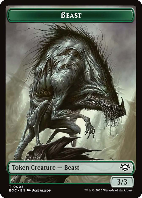 {Beast Token} (3/3) // {Insect Token}
Edge of Eternities Commander
Single
Magic: The Gathering
