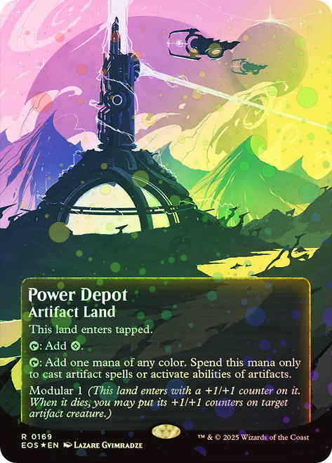 Power Depot (#169) (Borderless) (Galaxy Foil)\nStellar Sights - Alternate Foil\nSingle\nMagic The Gathering