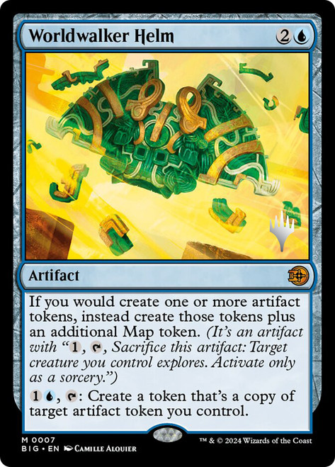 Worldwalker Helm (Promo Pack) (The Big Score)\nPromo: Planeswalker Stamped\nSingle\nMagic The Gathering
