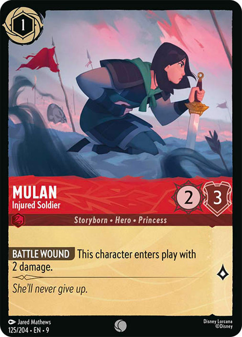 Mulan - Injured Soldier
Fabled
Single
Lorcana