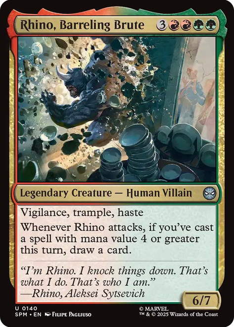 Rhino, Barreling Brute\nMarvel's Spider-Man\nSingle\nMagic The Gathering