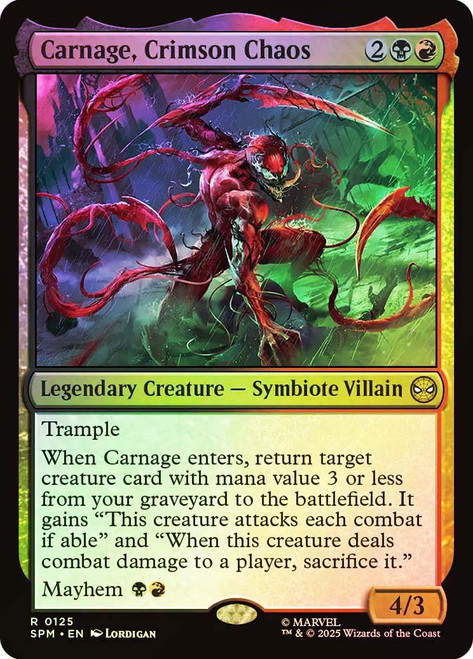 Carnage, Crimson Chaos\nMarvel's Spider-Man\nSingle\nMagic The Gathering