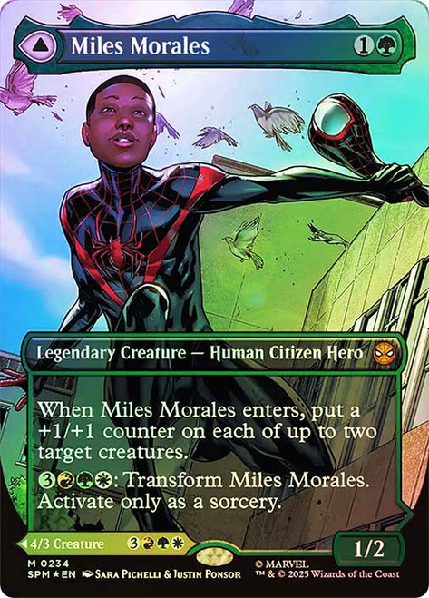 Miles Morales // Ultimate Spider-Man (#234) (Borderless)\nMarvel's Spider-Man - Variants\nSingle\nMagic The Gathering