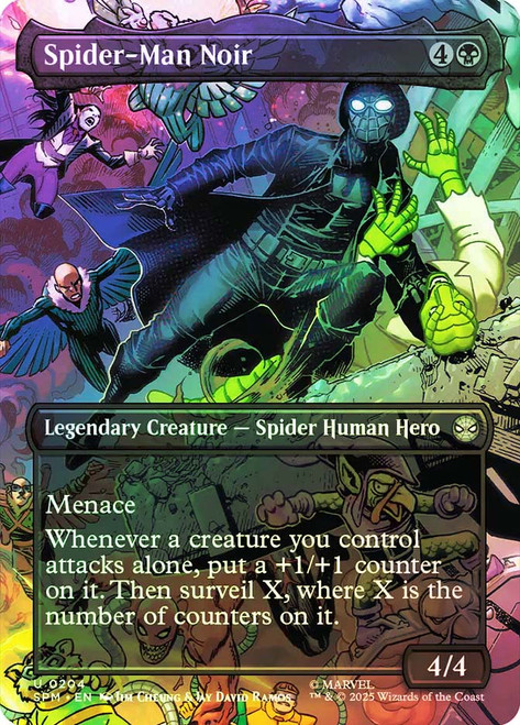 Spider-Man Noir (Borderless)\nMarvel's Spider-Man - Variants\nSingle\nMagic The Gathering
