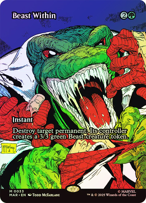 Beast Within (Borderless)\nMarvel Universe\nSingle\nMagic The Gathering
