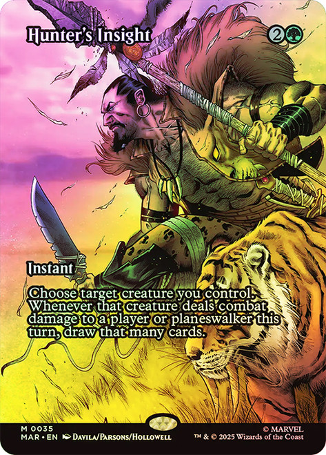 Hunter's Insight (Borderless)\nMarvel Universe\nSingle\nMagic The Gathering