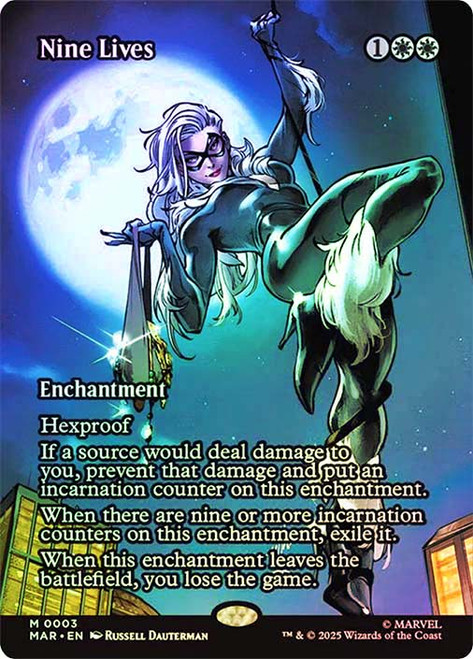 Nine Lives (Borderless)\nMarvel Universe\nSingle\nMagic The Gathering