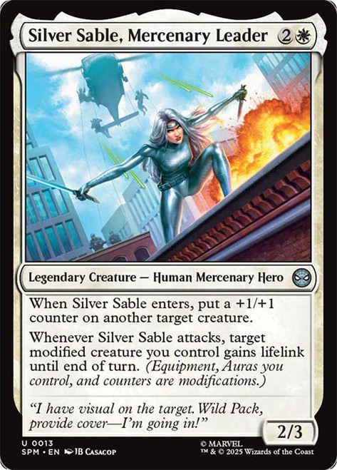 Silver Sable, Mercenary Leader\nMarvel's Spider-Man\nSingle\nMagic The Gathering