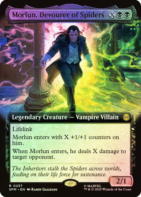 Morlun, Devourer of Spiders (Extended Art)\nMarvel's Spider-Man - Variants\nSingle\nMagic The Gathering