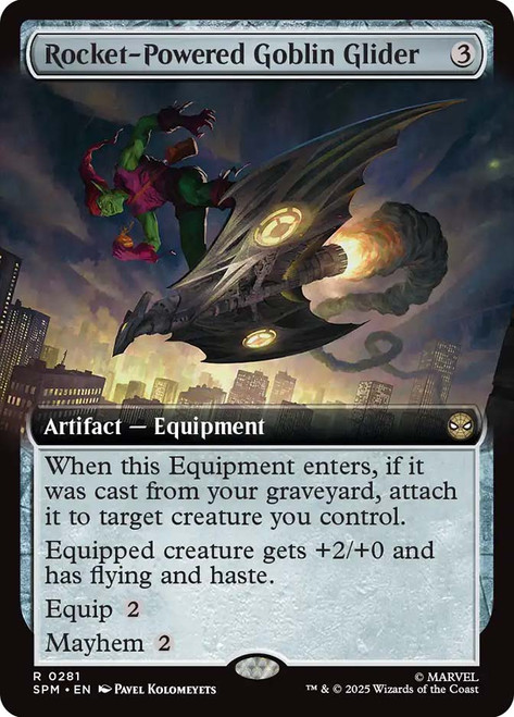 Rocket-Powered Goblin Glider (Extended Art)\nMarvel's Spider-Man - Variants\nSingle\nMagic The Gathering