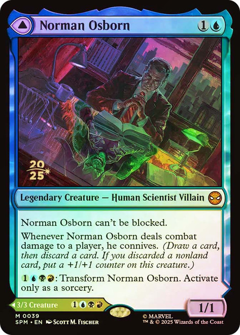 Norman Osborn // Green Goblin (Prerelease) (Marvel's Spider-Man)\nPromo: Date Stamped\nSingle\nMagic The Gathering