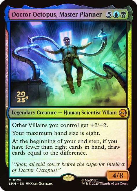 Doctor Octopus, Master Planner (Prerelease) (Marvel's Spider-Man)\nPromo: Date Stamped\nSingle\nMagic The Gathering