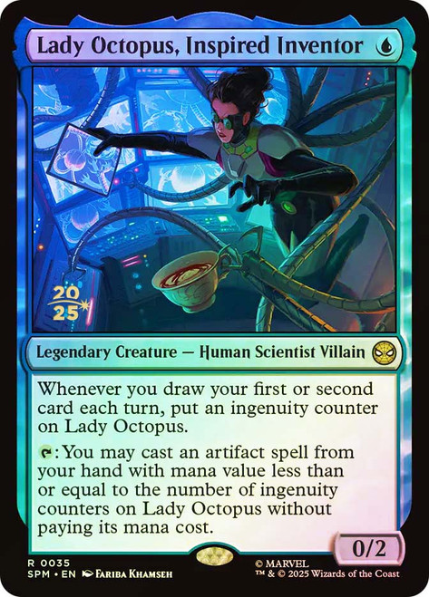 Lady Octopus, Inspired Inventor (Prerelease) (Marvel's Spider-Man)\nPromo: Date Stamped\nSingle\nMagic The Gathering