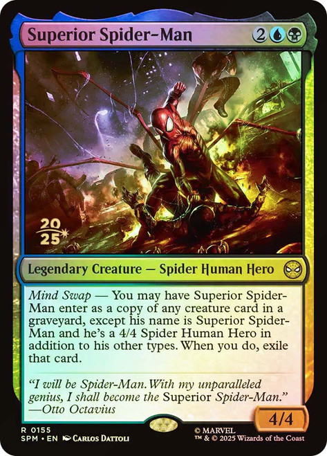 Superior Spider-Man (Prerelease) (Marvel's Spider-Man)\nPromo: Date Stamped\nSingle\nMagic The Gathering