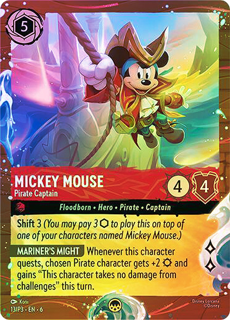 Mickey Mouse - Pirate Captain (Disney Cruise) (Glimmer)
Promotional Cards
Single
Lorcana