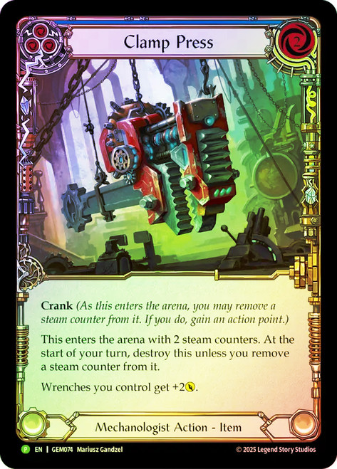 Clamp Press (GEM Pack)
Promotional Cards
Single
Flesh and Blood