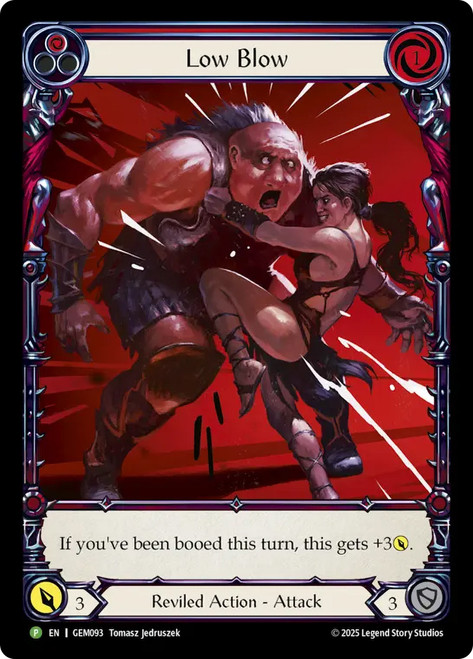 Low Blow (GEM Pack) (Extended Art)
Promotional Cards
Single
Flesh and Blood