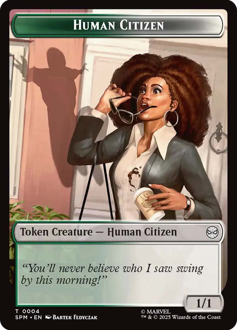 {Human Citizen Token} // {Treasure Token}\nMarvel's Spider-Man\nSingle\nMagic The Gathering