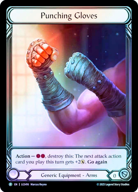 Punching Gloves (Prerelease) (Extended Art)
Promotional Cards
Single
Flesh and Blood